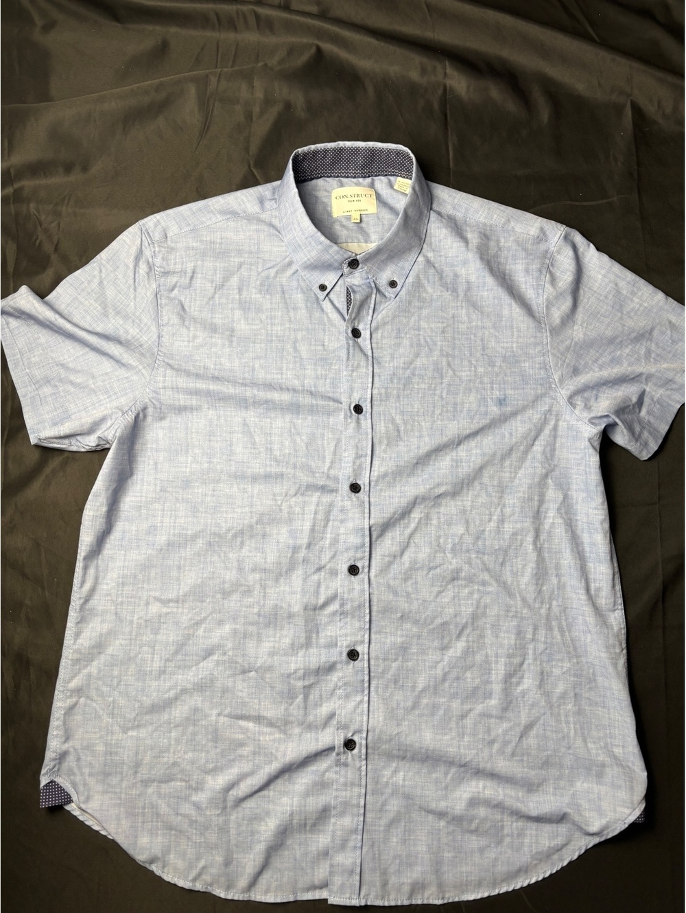 CON.STRUCT Slim Fit Men's Dress Shirt XL Light Blue 4-Way 4
